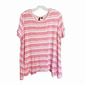 New Direction Stripe Short Sleeve Blouse Tee